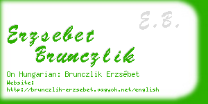 erzsebet brunczlik business card